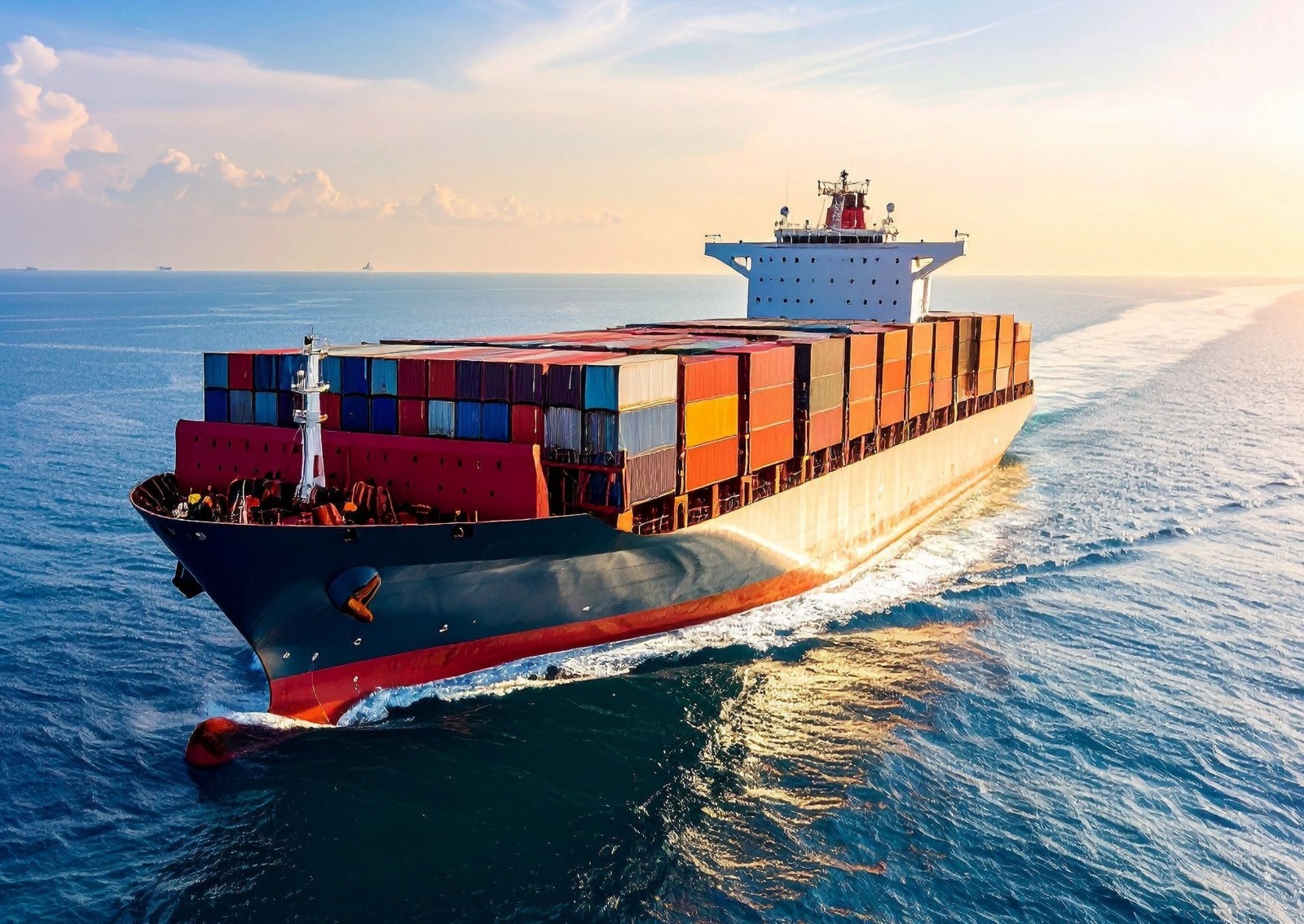 Container ship at port